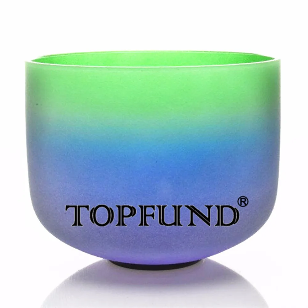 TOPFUND матовые чакры радужного цвета матовые хрустальные поющие чаши 8"