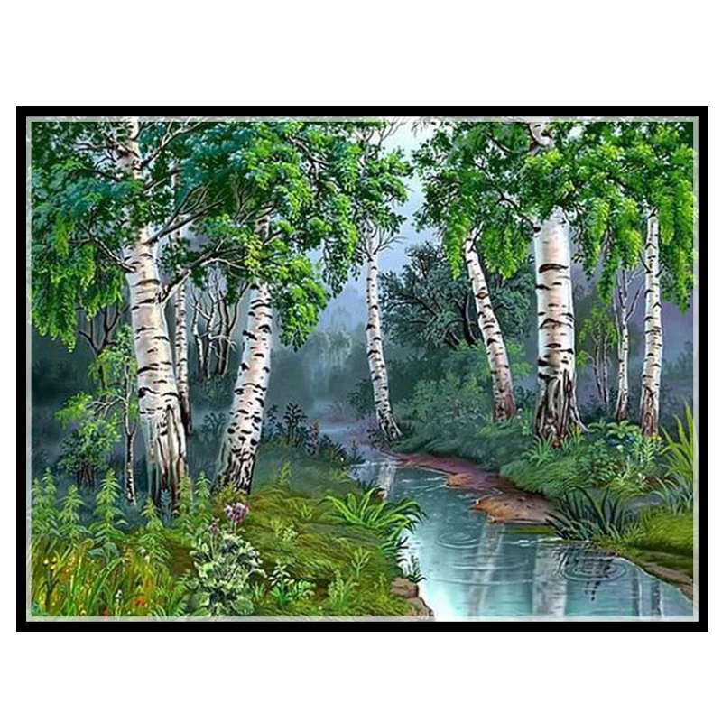 

Golden Panno,Needlework,Embroidery,DIY Landscape Painting,Cross stitch,kits,14ct Yang tree home Cross-stitch,Sets For Embroidery