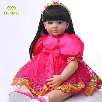

60cm Silicone Reborn Baby Doll Toys For Children Girls Bonecas 24inch Princess Babies Vinyl Toddler modeling doll Present