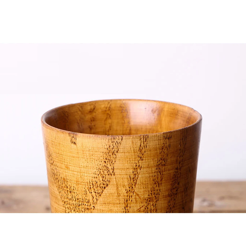 Wooden Cup Handmade Coffee Tea Beer Juice Milk Mug Drink 11.5cmx7.8cm