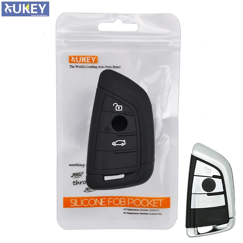 

2 Button Silicone Car Remote Key Fob Shell Cover Case For BMW X1 X5 F15 X6 F16 1 2 5 7 Series 2016 2017 2018 Skin Holder