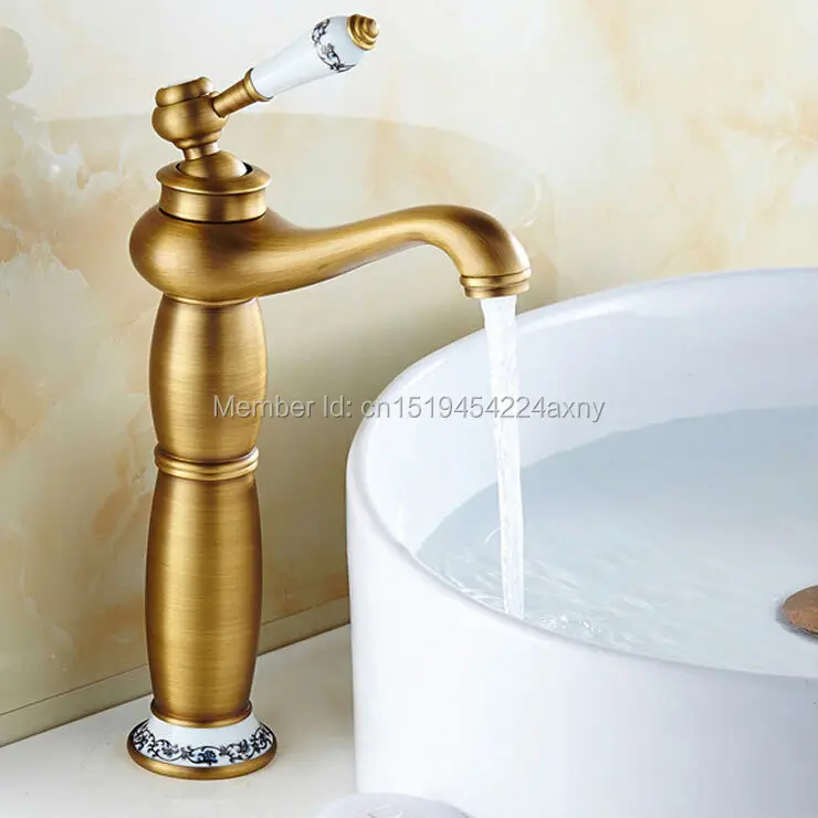 Buy  Free shipping Contemporary Antique Brass with Ceramic Bathroom Faucet Sink Basin Mixer water Tap Ho