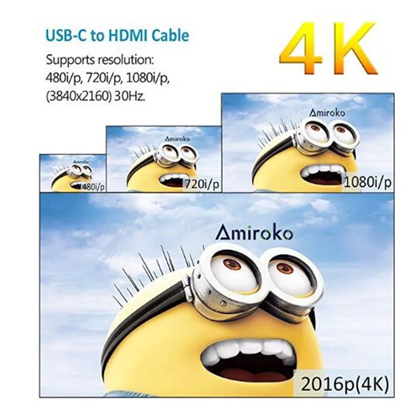 Usb type C к HDMI адаптер USB 3,1 USB-C к HDMI адаптер мужчин и мужчин конвертер для MacBook2016/huawei Matebook/Smasung S8