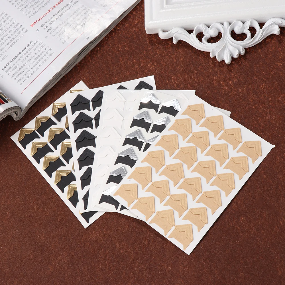 

72PCS Vintage Photo Album Scrapbook Photo Corner Protectors DIY Handmade Picture Frame Stickers Decor for Scrapbooking
