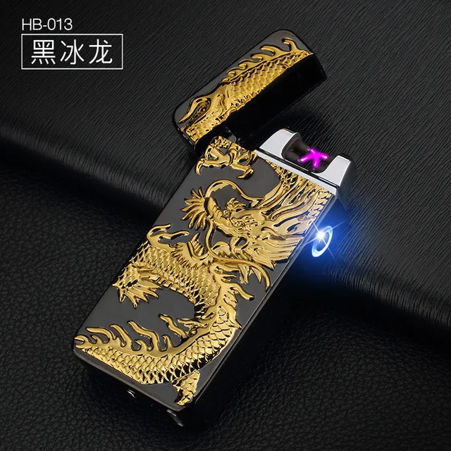 Colorful Dragon Windproof Usb Rechargeable Plasma Arc Lighter Electric