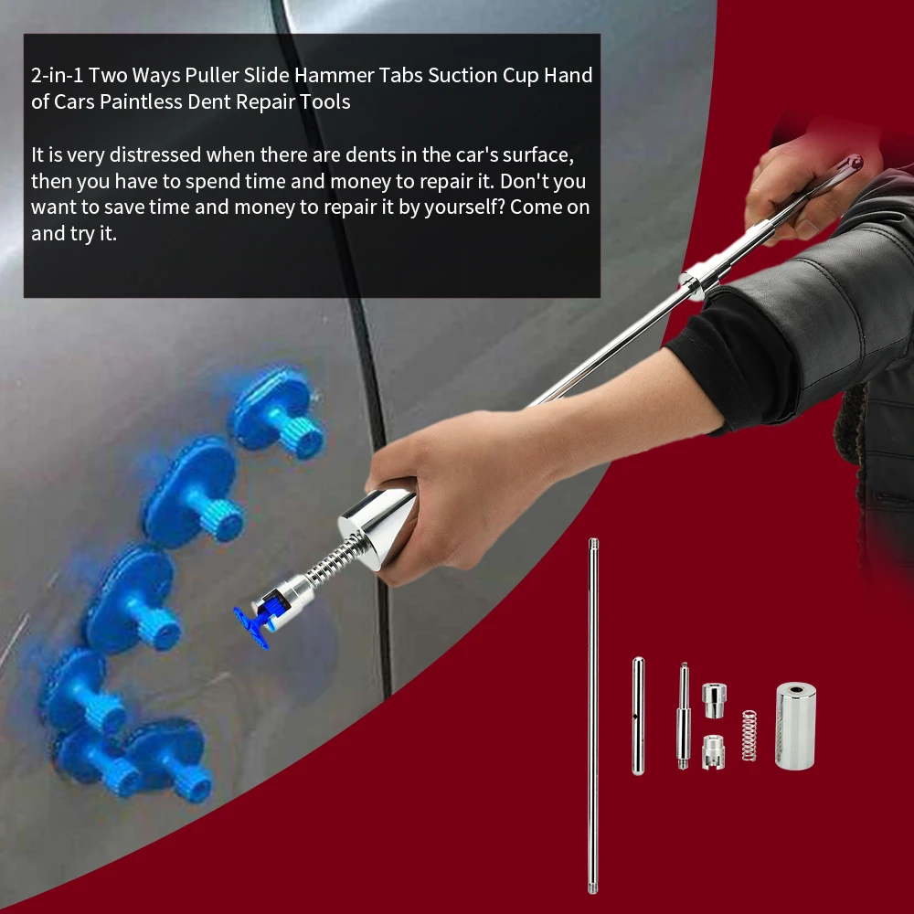 

21Pcs Paintless Car Dent Repair Tool Kit Dent Puller Slide Hammer Puller Tabs Suction Cup Hand Tools for sheet metal processing