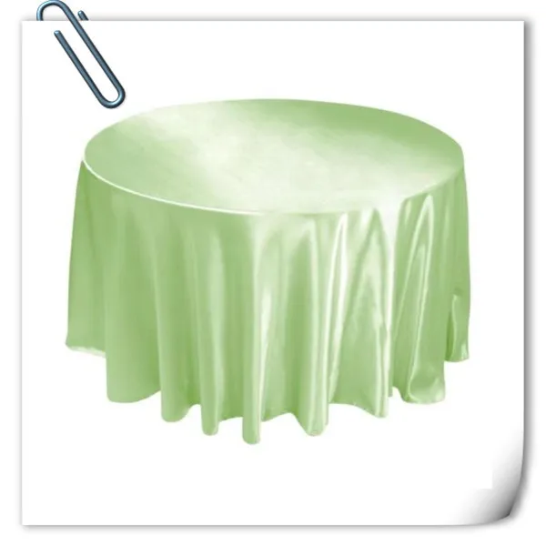Factory Price !!! 10pcs Mint Green 90inch Satin table cloth for