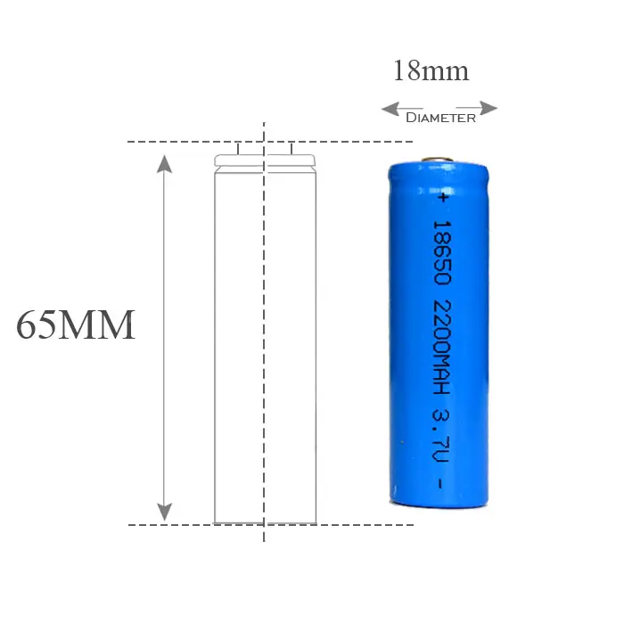Высококачественный 100 x Нейтральный 18650 2200 мАч Батарея 3.7 В Перезаряжаемые 18650 синий литий-ионный Батарея