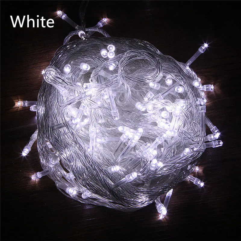 Guirnalda de luces LED para exteriores, impermeable, 10 m, 20 m, 30 m, 50 m, 100 m, para decoración navideña, para patio, bodas, CA 220 V