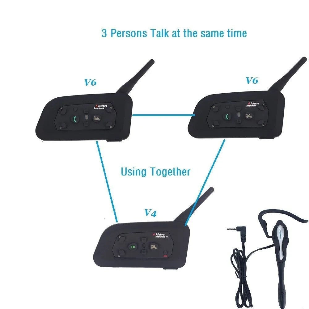 Fodsports рефери домофон BT переговорные 3 гонщика говорящие в то же время для футбола судью велосипед Беспроводная bluetooth-гарнитура
