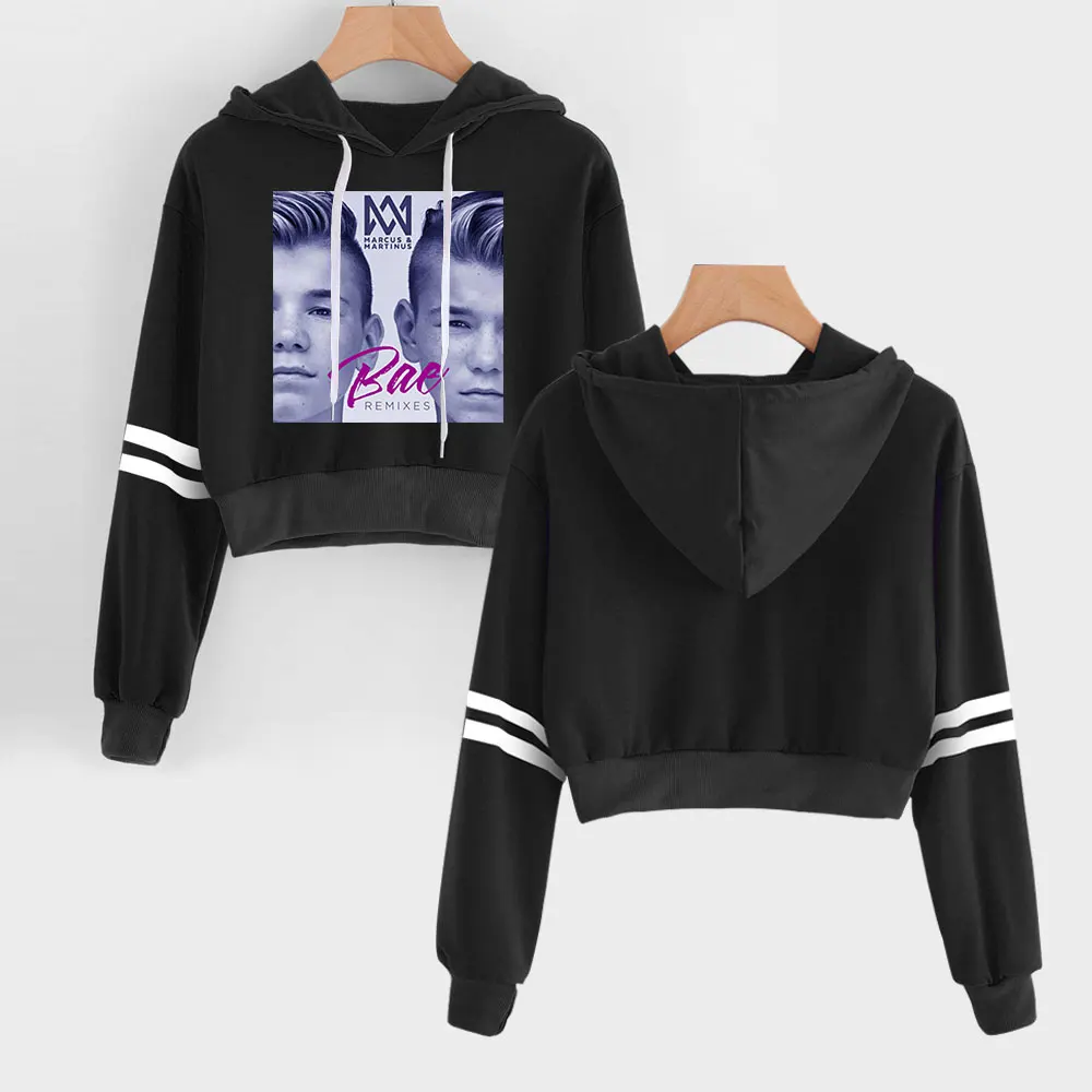 Marcus and Martinus Navel Hoodies Hip Hop New Casual Fashion women Hoodies Outwear High Street Marcus& Martinus Sexy Sweatshirt