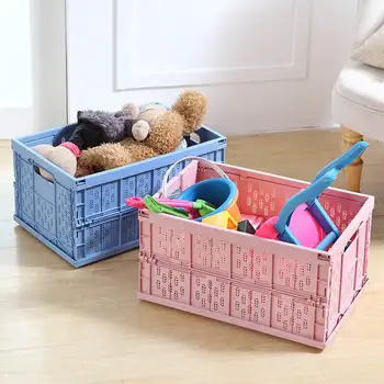 

Portable Can Be Folded Storage Basket Multifunction Clothes Sundries Plastic Storage Box Creative Drain Vegetable Fruit Basket