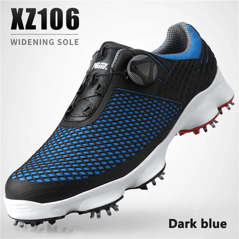 PGM Golf Shoes Mens Waterproof Breathable Antiskid Sneakers Male Rotating Shoelaces Sports Spiked Trainers Golf Shoes XZ106