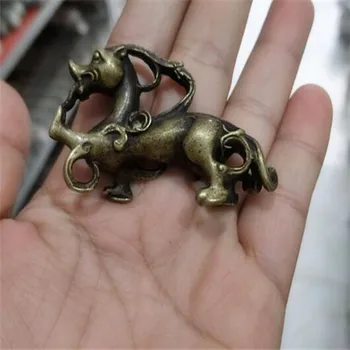 

China Pure brass dragon small statue