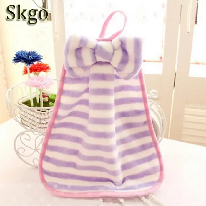 Kitchen Towel Bow-knot Hanging Hand Towels Coral Velvet Absorbent Lint-Free Cloth Non-Stick Oil Dish Washing | Дом и сад