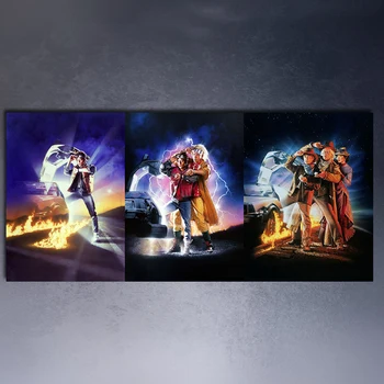 

BACK TO THE FUTURE 1,2,3 CAR Movies arts canvas print Giclee poster for wall decoration painting