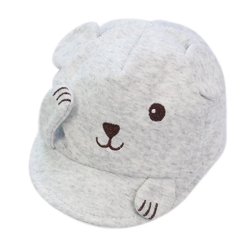 

Baby spring baseball cap new children's striped small eyes soft cotton small cat ear infant hat for 0-3M