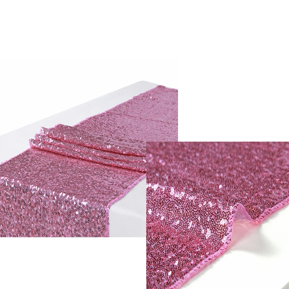 

30x180cm/30x305cm Pink Sequin Table Runner for Wedding Party Decoration Table Runner