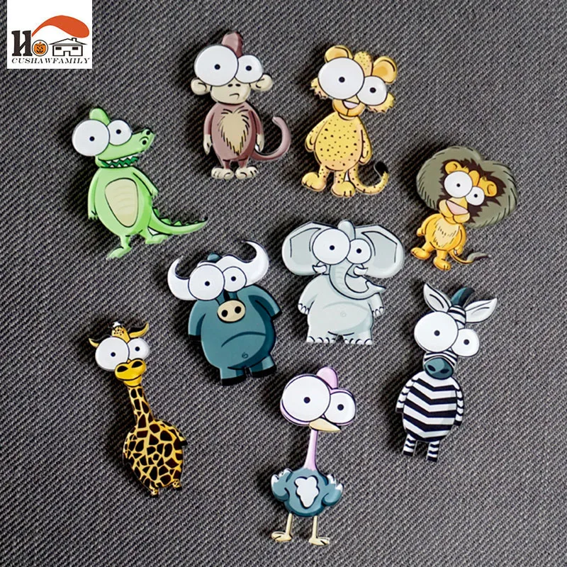 9pcs Animals Fridge Elephant Lion Cattle Crocodile Monkey