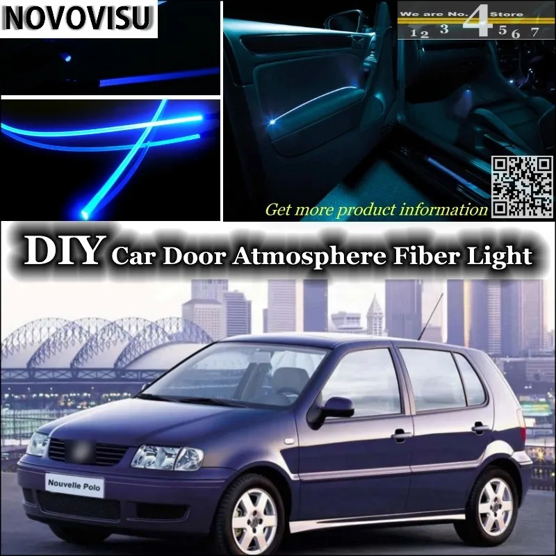 NOVOVISU For Volkswagen VW Polo interior Ambient Light Tuning Atmosphere Fiber Optic Band Lights Inside Door Panel illumination |