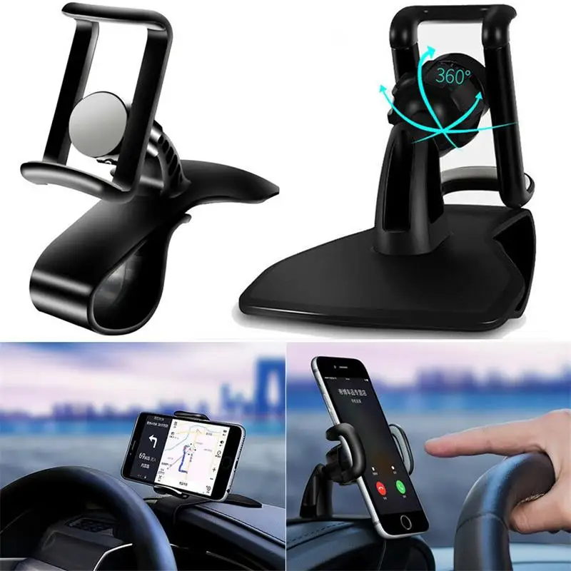 

Universal Phone Holder for Car HUD Dashboard Clip Phone Mount 360 Degree Rotationg Car Mobile Phone Holder Stand Bracket FS