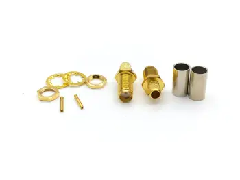 

100pcs copper SMA Female Crimp Connector for Coaxial RG58 LMR195 cable