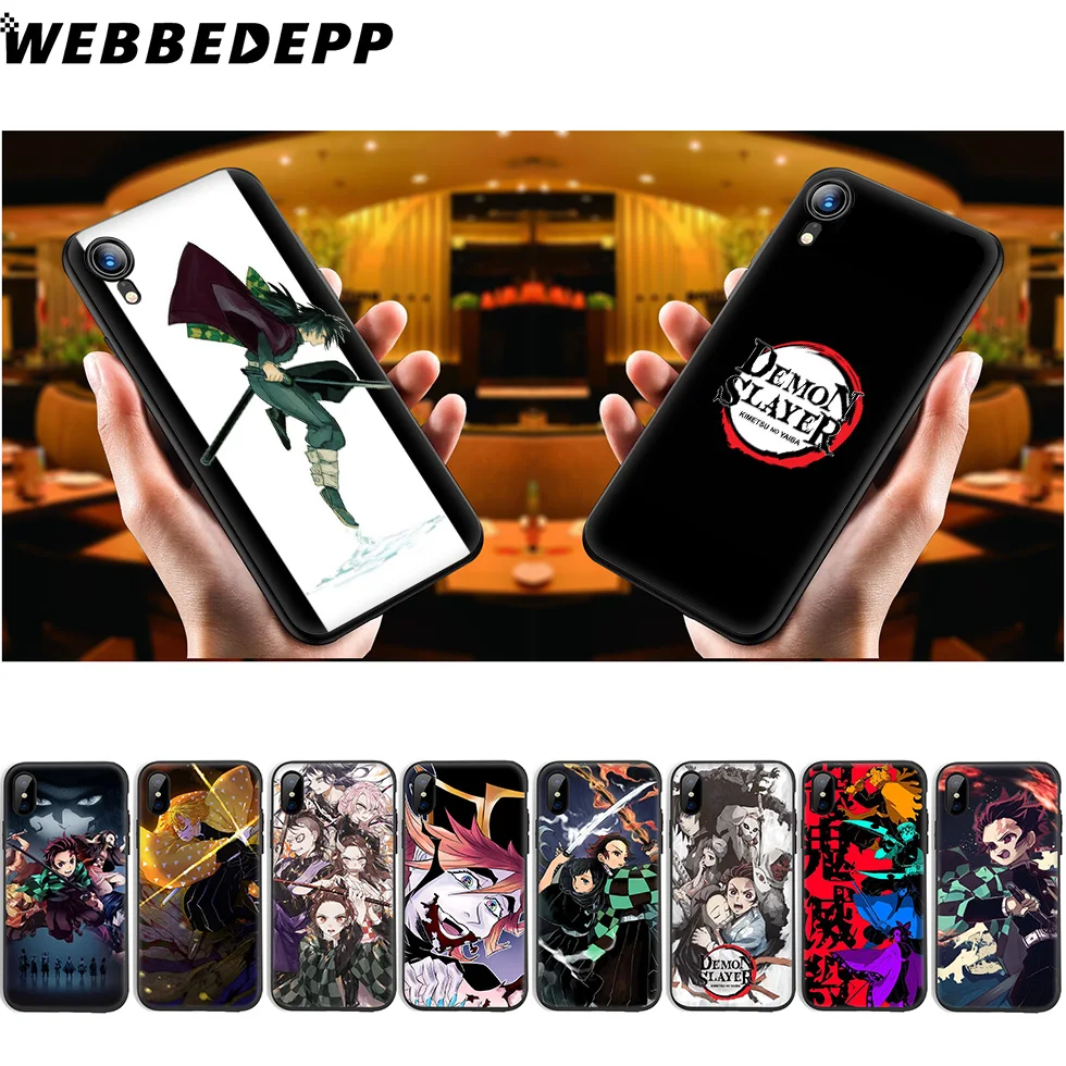 WEBBEDEPP Demon Slayer Kimetsu no Yaiba Мягкий силиконовый чехол для iPhone 11 Pro Xr Xs Max X или 10 8 7 6 6S Plus 5 5S