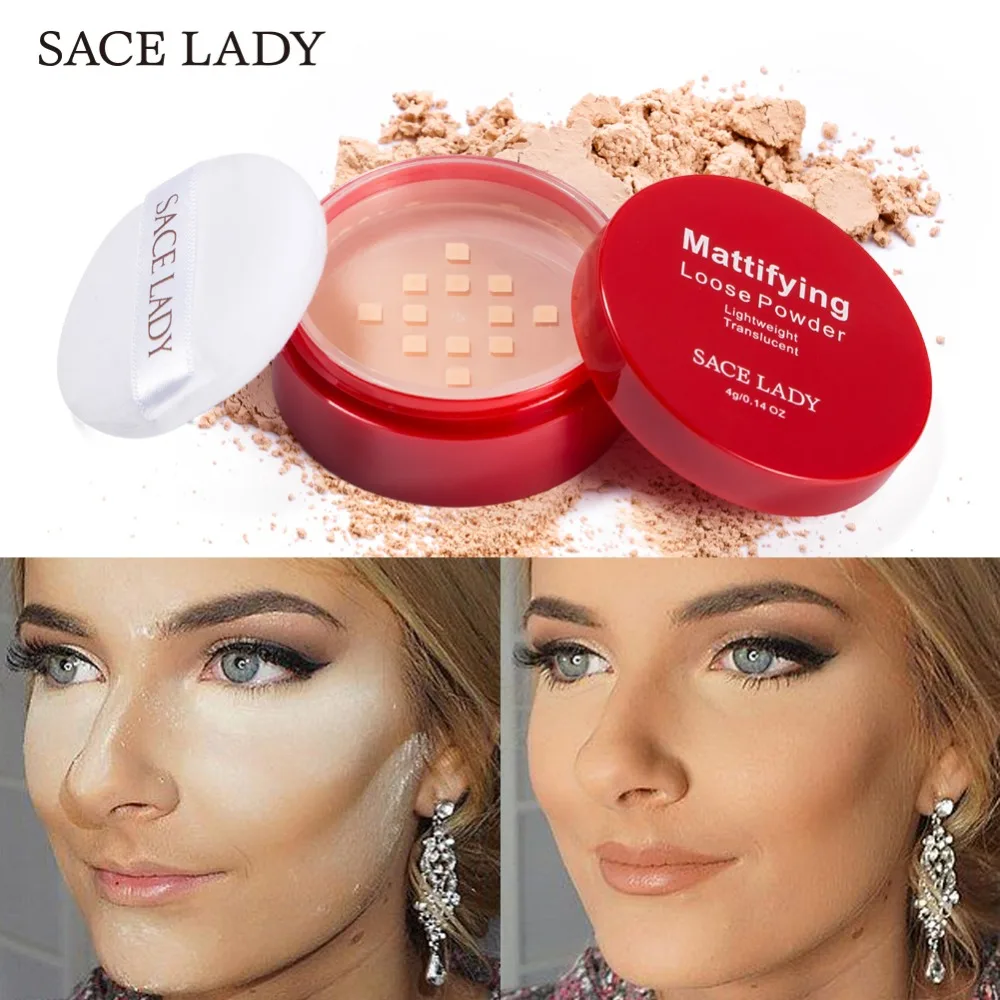 

SACE LADY Face Setting Powder Makeup 3 Colors Smooth Loose Powder Translucent Matte Finish Make Up Long-lasting Cosmetics