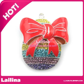 

Free Shipping Rhinestone Egg with Bow Pendant for Easter