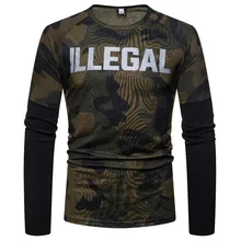 T-Shirt Men 2019 Autumn Long Sleeve O-Neck T Shirt Men Brand Clothing Fashion Camouflage Cotton Tees Tops TS90 stranger things stylish camouflage round neck long sleeve t shirt for men