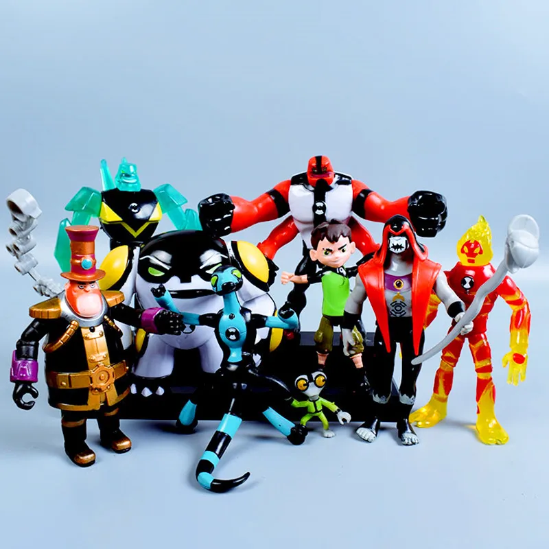 

9pcs/set Ben 10 Ben PVC Action Figure 10 Ben Tennyson Four arms Grey Matter Kineceleran Diamondhead Heatblast Kids Toy Kids Gift