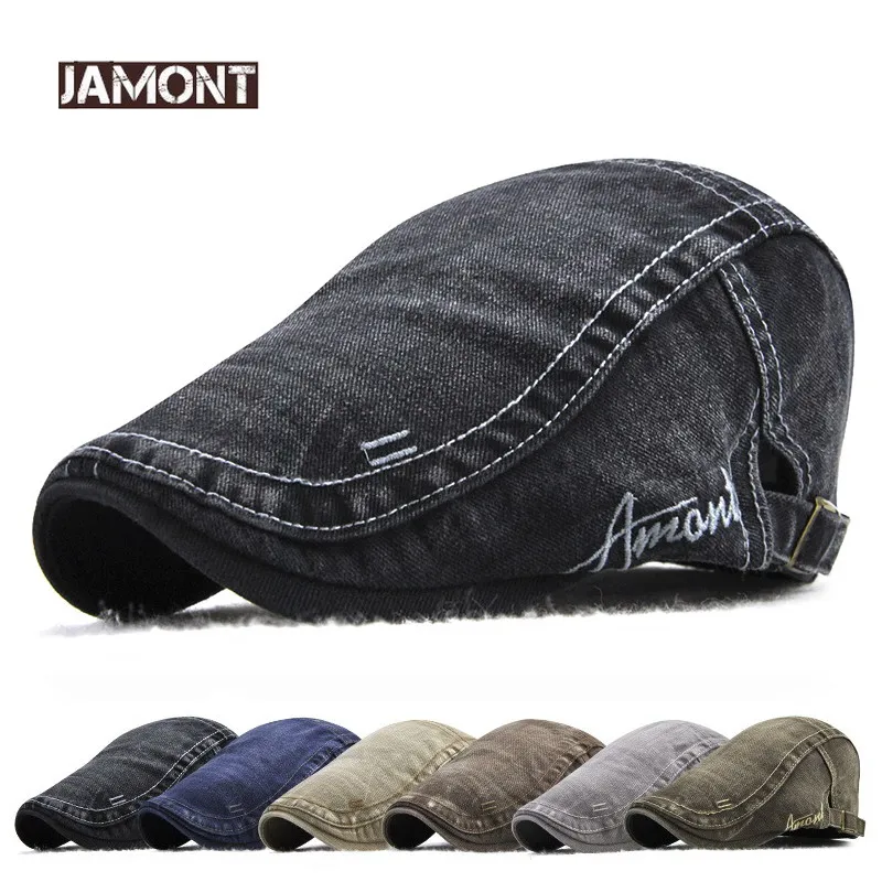 

Jamont Mens Vintage Cotton Newsboy Caps Gorras Para Hombre Duckbill Hat Baker Boy Golf Peaked Hats Male Casual Cabbie Ivy Hats