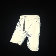 Новинка Лето горячая распродажа мужские светоотражающие шорты хип хоп streerwear harajuku ночные Джоггеры мужские модные блестящие пляжные шорты