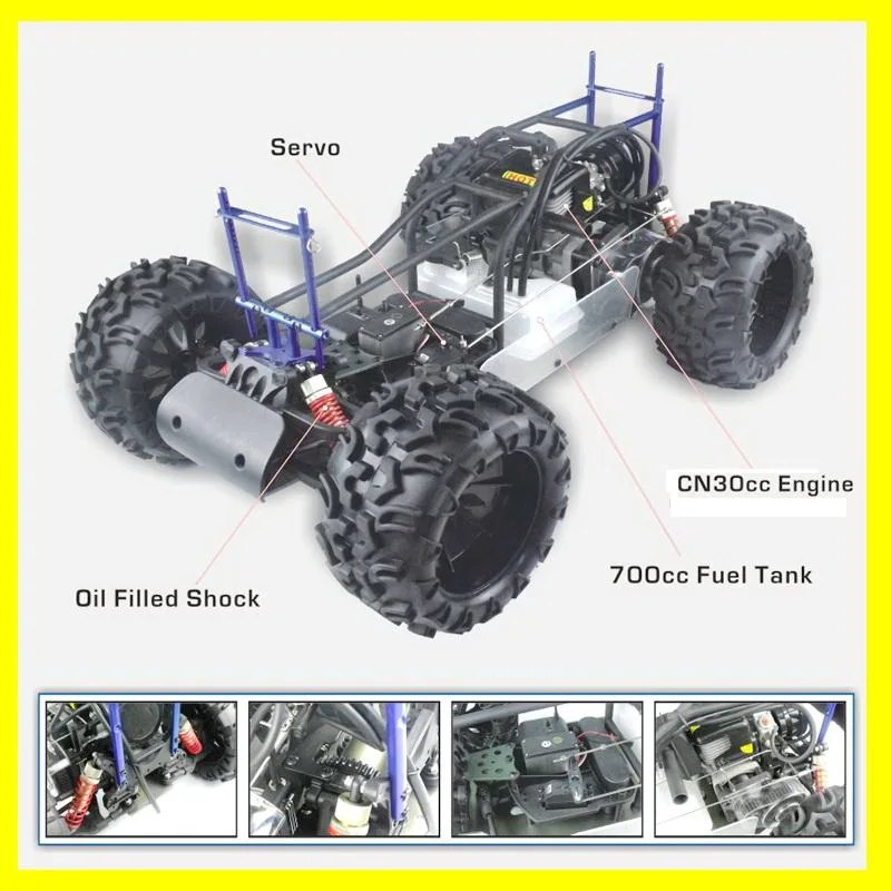 Радиоуправляемый грузовик VRX Racing RH502MT Монстр 1/5 масштаб 2WD газ питание, с CN30cc бензиновый двигатель грузовик, высокая скорость дистанционного управления автомобиль