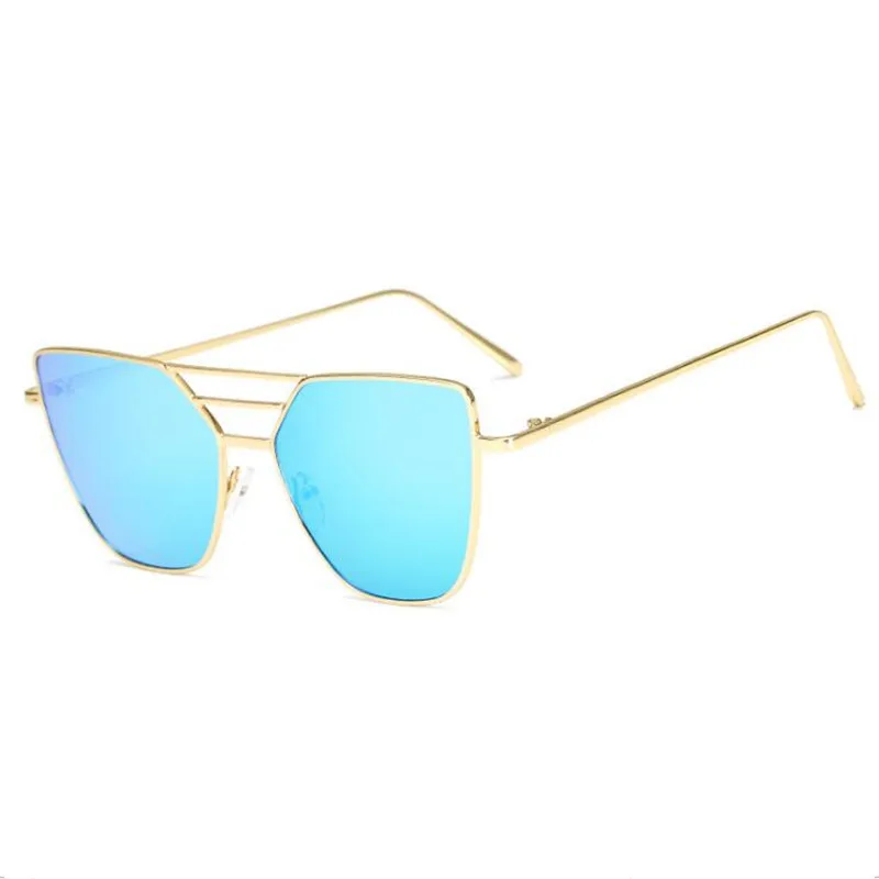 Новинка, женские зеркальные солнцезащитные очки с плоским верхом из розового золота, модные брендовые дизайнерские Винтажные Солнцезащитные очки для женщин UV400