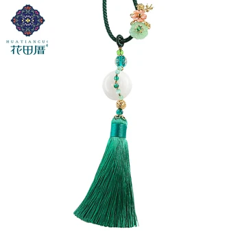 

Ethnic Handmade Green Tassel White Stone Pendant Necklace lampwork/Shell Flower Rope Sweater Chain Pendant Necklace CL-18026