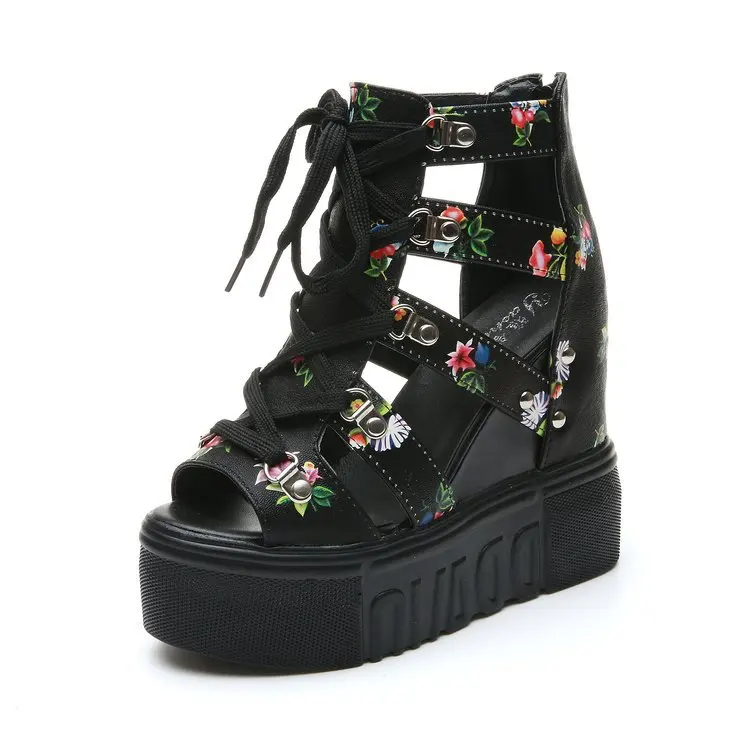 

2019 New Fashion Women's Sandals Open Toe Flat Wedge Sandals Comfortable Fish Mouth Casual High Heel Women's Shoes N2-08