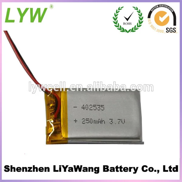 

2Pcs 3.7 V 250 mAh rechargeable GPS lithium polymer battery