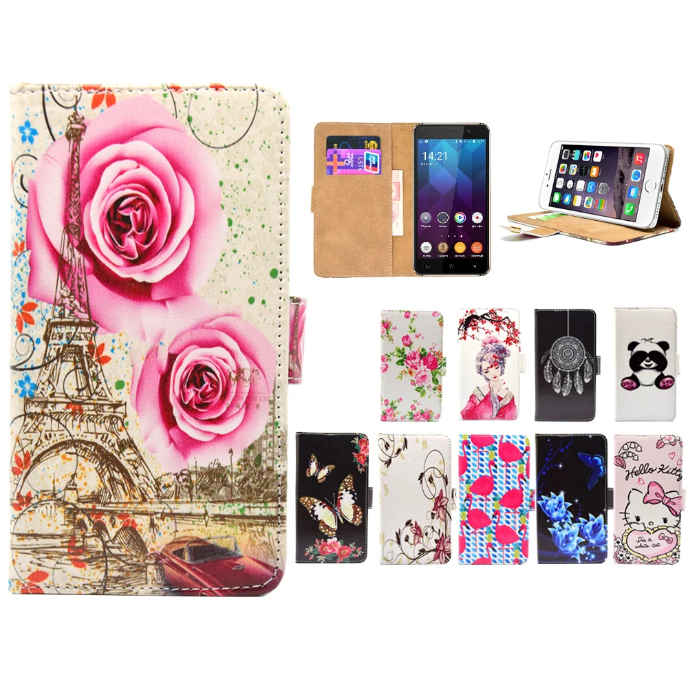 

LIHAIJUN 3C Higt quality Cartoon Flip pu leather Phone Cases Cover For teXet TM-5005