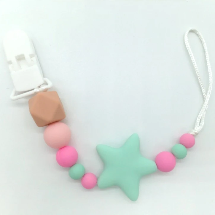 Baby Pacifier Clips Holder Silicone Chew Beads Pacifier Leashes Cases Chain Necklace Carrier Teething Accessory Teether Holder Baby Pacifier Clips Holder Silicone Chew Beads Pacifier Leashes Cases Chain Necklace Carrier Teething Accessory Teether Holder