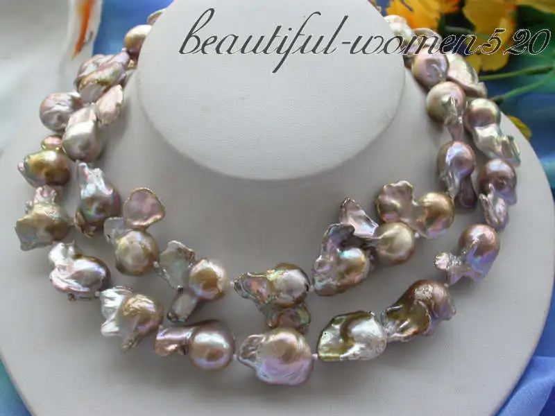 

Z3559 Long 32" 25mm nature multicolor keshi reborn pearl necklace