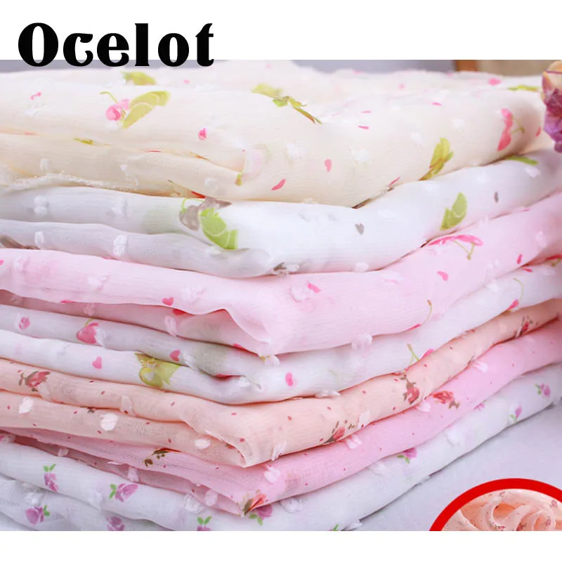 

1yard Soft Comfortable Floral Printing Design Chiffon Fabric For Garment Pastoral Small Floral Fabric For Dress DIY Material