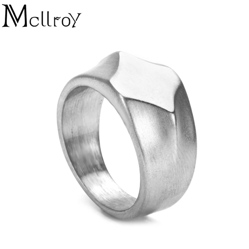 Mcllroy Модные мужские кольца из титановой стали черные свадебные ювелирные изделия