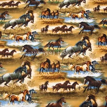 Ширина 105 см лошадь ткань хлопок ткань Pentium Horse печатная ткань лоскутное шитье материал для Diy детская одежда