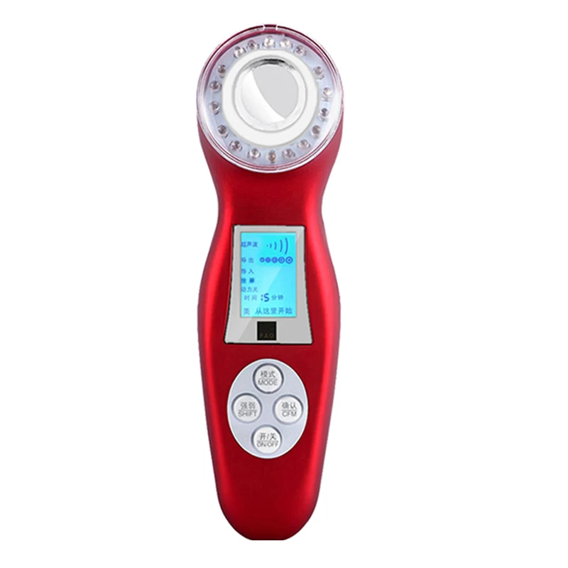 

Ultrasonic Galvanic Photon LED LightSkin Vibration Clean Remove Wrinkle Face Lift Skin Tightening Ion Beauty Tool LCD Display