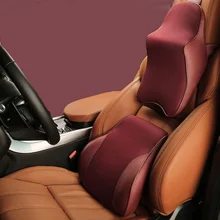 Lumbar Back Support Pillow Car Seat Cushion Portable Orthopedic Lumbar Back Support Memory Foam and PU Leather Seat Cushion