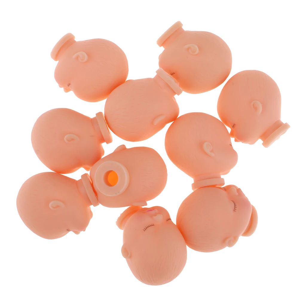 Reborn Kits Mini Baby Heads Mold Bald Head Sculpt For 5inch Mini Bathing Doll Custom Making Accessory 10 Pieces