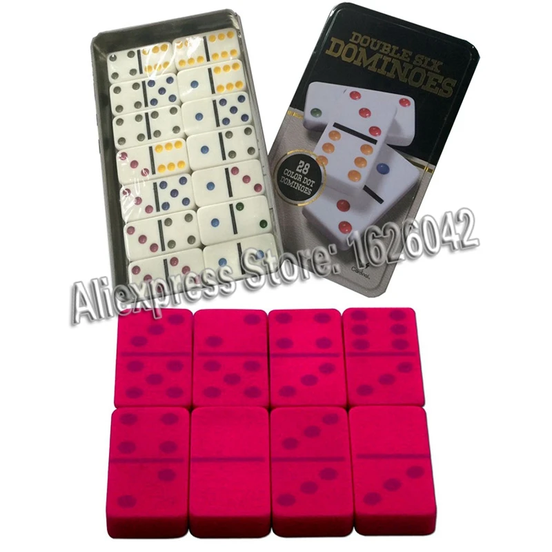

Luminous Invisible Dominoes Marked With UV Ink For Contact Lenses Gamble Cheat Double Six Dominoes