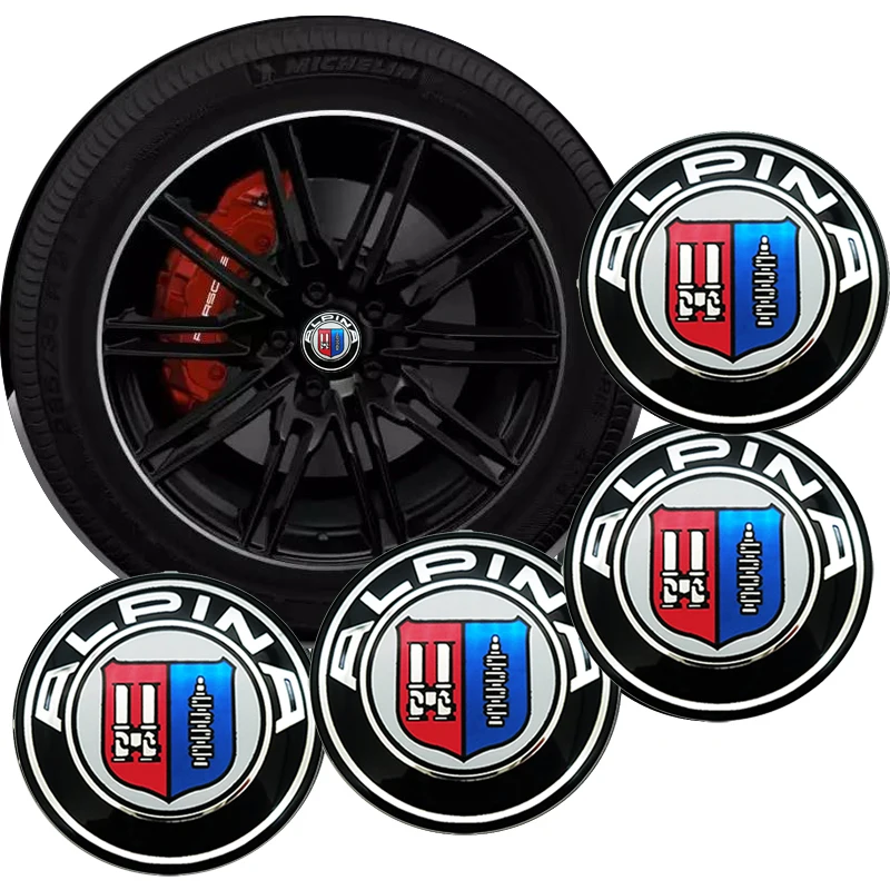 

4pcs 56mm Aluminum Car Wheel Center Hub Caps Sticker For BMW ALPINA Logo E46 E39 E90 E60 E36 F30 X5 E53 F10 Car accessories