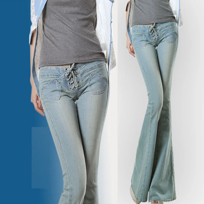 women's low rise bell bottom jeans